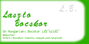 laszlo bocskor business card